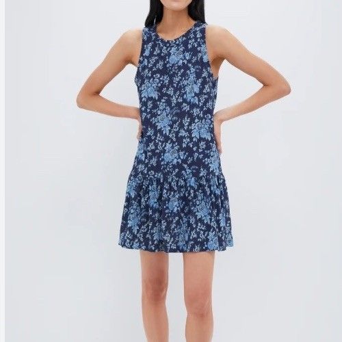 Tuckernuck Womens Twilight Garden Clark Dress Blue Floral Small Nwt Preppy